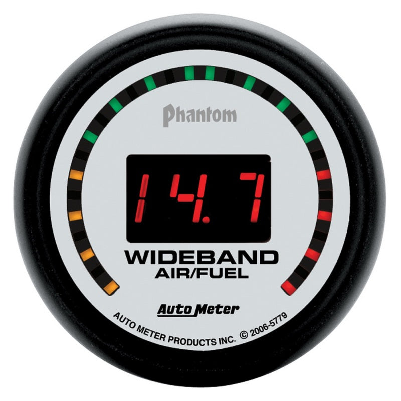 مقياس نسبة الهواء/الوقود الرقمي Autometer Phantom 52 مم عريض النطاق 10:1-17:1