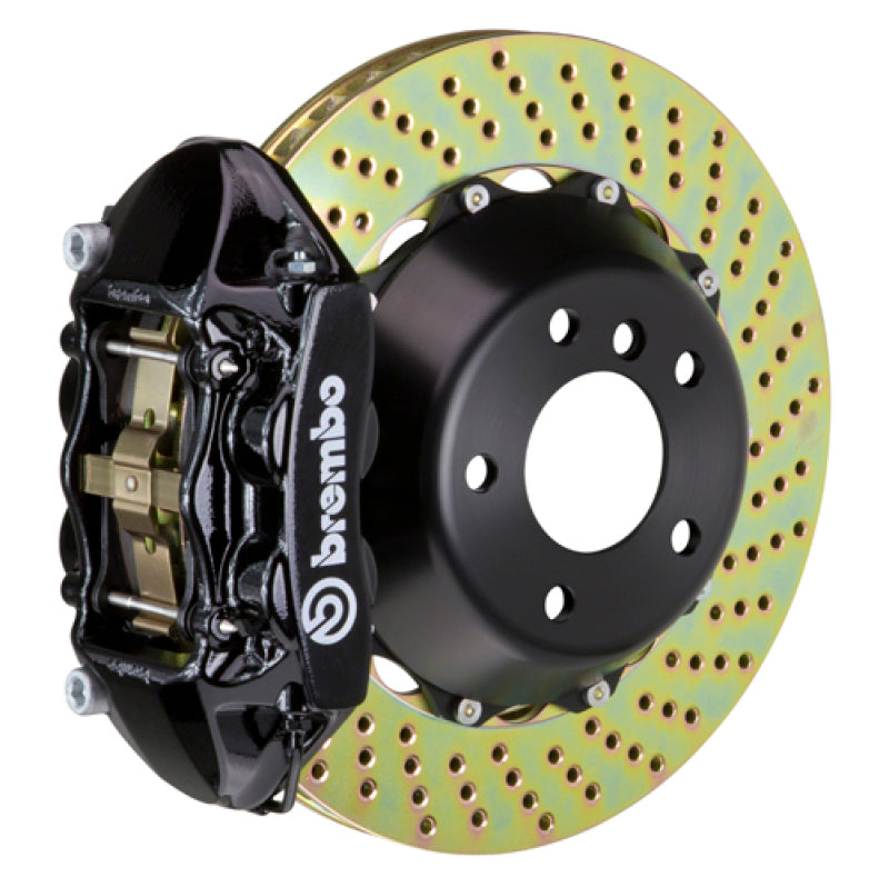 Brembo 23+ Z (RZ34) خلفي GT BBK 4 مكابس مصبوبة 380x28 2 قطعة دوارة مثقوبة - أسود