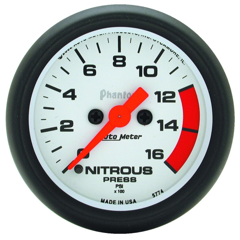 مقياس ضغط النيتروز الرقمي Autometer Phantom 2-1/16in 1600 PSI لمحرك السائر