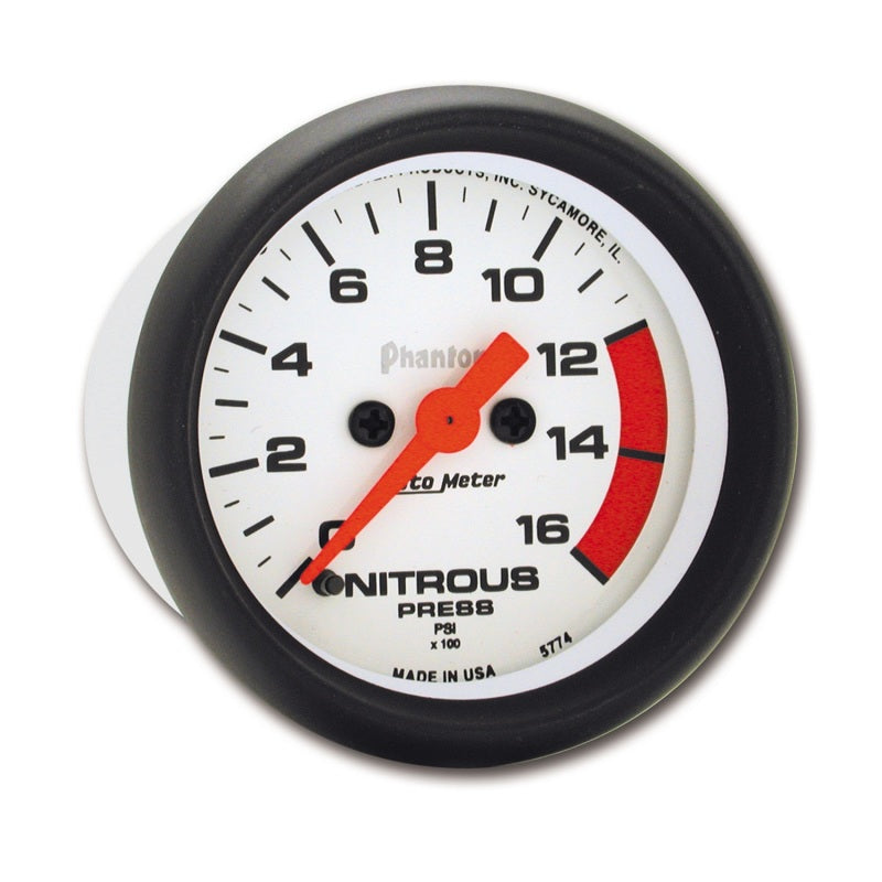 مقياس ضغط النيتروز الرقمي Autometer Phantom 2-1/16in 1600 PSI لمحرك السائر