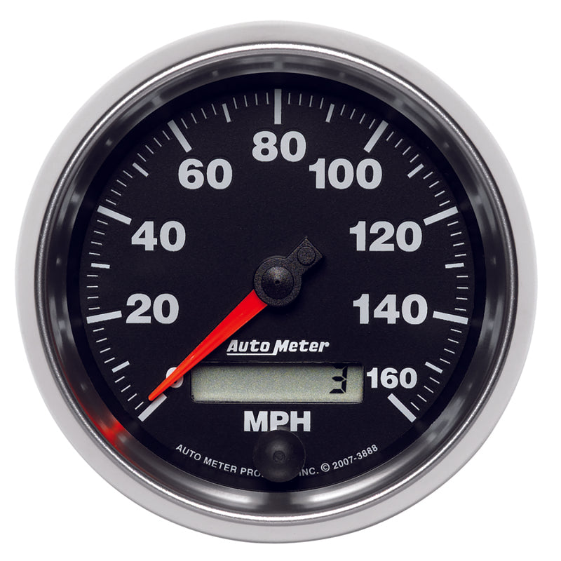 عداد سرعة Autometer GS مقاس 3-3/8 بوصة 160 ميلاً في الساعة في لوحة القيادة