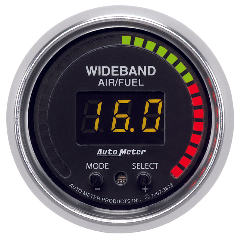 مجموعة Autometer GS 52 مم AFR أو LAMBDA الرقمية ذات النطاق العريض لقياس نسبة الهواء/الوقود PRO ذات النطاق العريض A/F