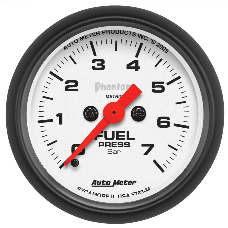 مقياس ضغط الوقود الرقمي AutoMeter، 2-1/16 بوصة، 7 بار، محرك متدرج فانتوم