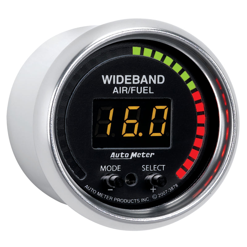 مجموعة Autometer GS 52 مم AFR أو LAMBDA الرقمية ذات النطاق العريض لقياس نسبة الهواء/الوقود PRO ذات النطاق العريض A/F