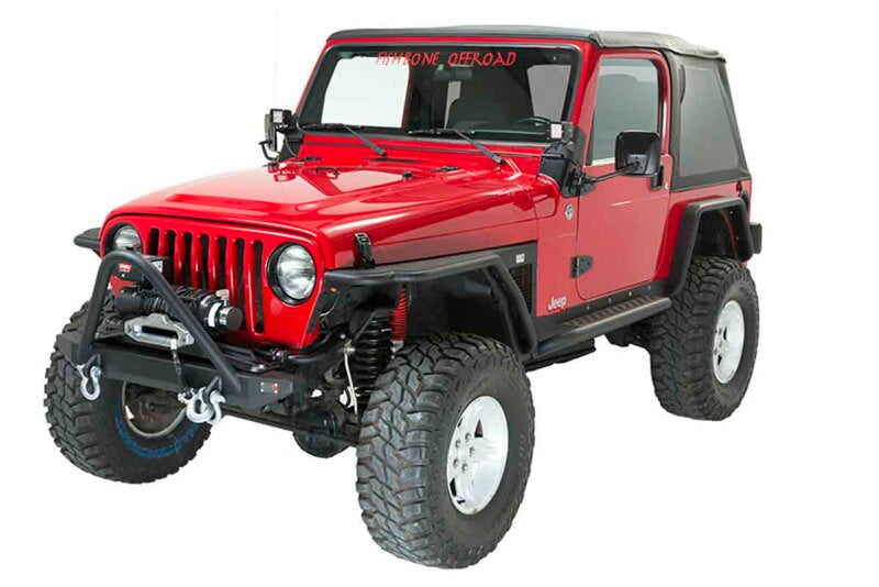 Fishbone Offroad 97-06 Jeep Wrangler TJ Rubicon Steel Front Bumper W/Stinger - Blk Txtrd Powdercoat
