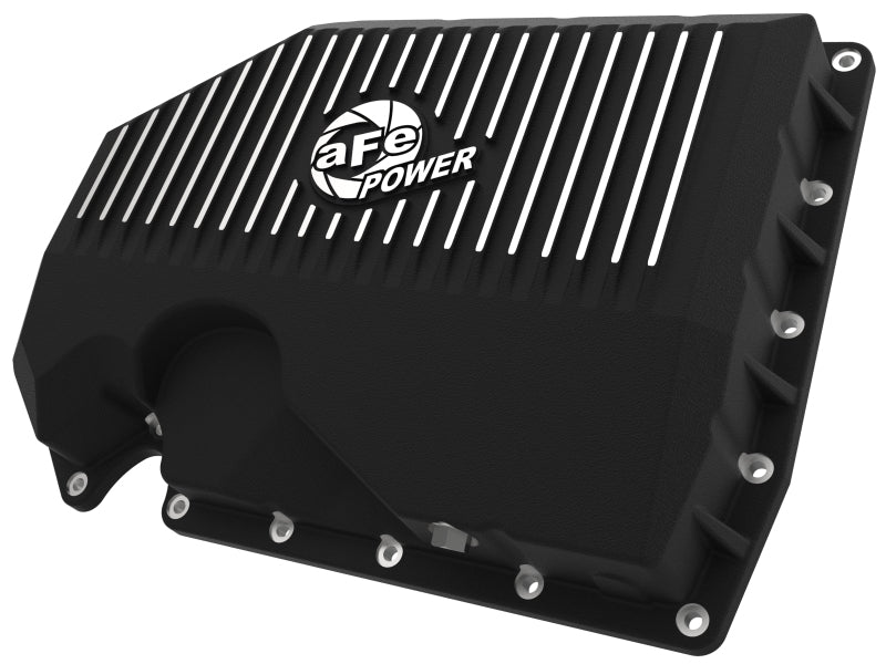 aFe 05-19 VW 1.8L/2.0L بدون مستشعر زيت، وعاء زيت المحرك أسود، سلسلة POWER Street مع زعانف آلية