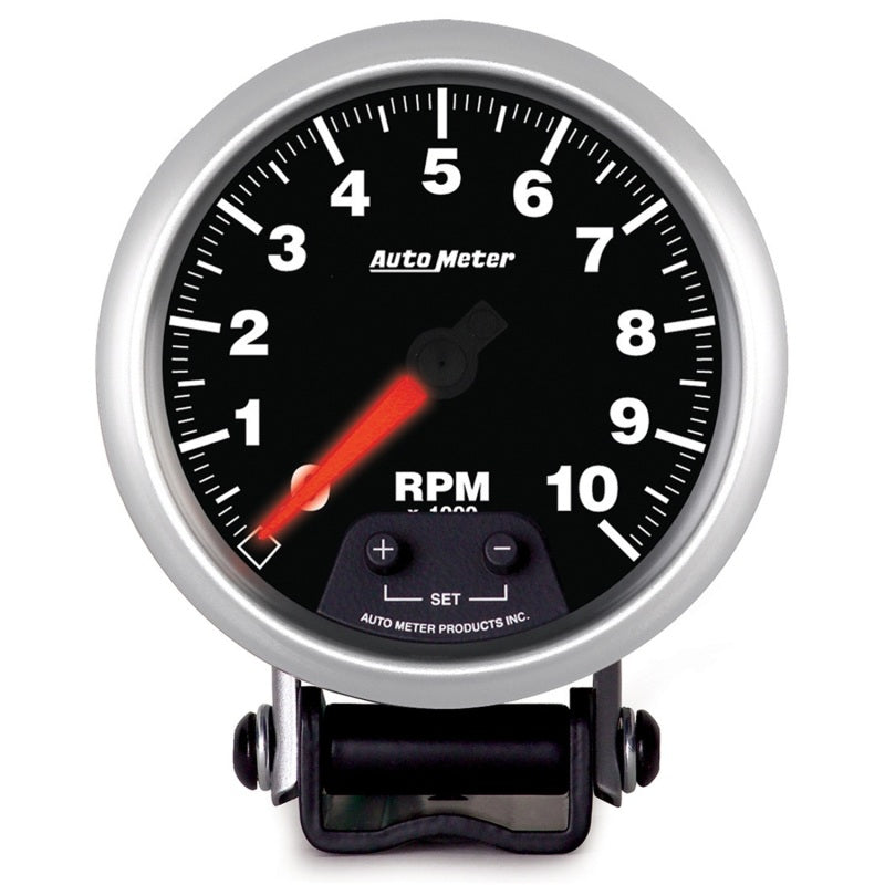 ضوء ناقل الحركة التقدمي Elite Street من Autometer، عداد دورات المحرك 3-3/8 بوصة، 0-10,000 دورة في الدقيقة، مثبت على دواسة الوقود