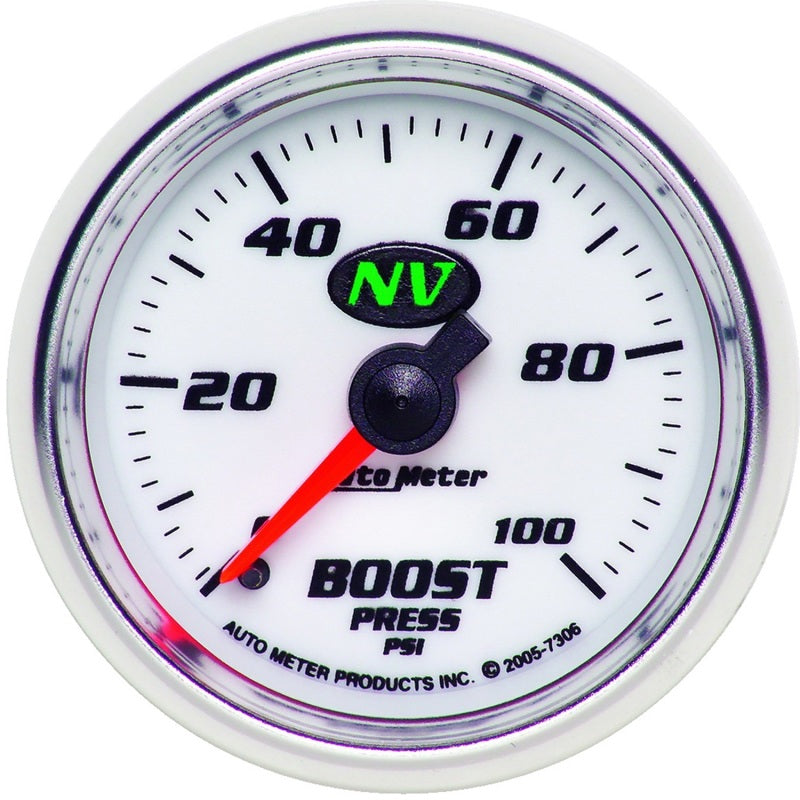 مقياس الضغط الميكانيكي Autometer NV 52 مم 0-100 PSI Boost