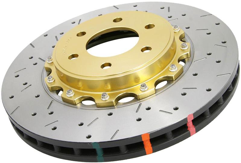 DBA 97-04 Corvette C5/C6 Front Drilled & Slotted 5000 Series 2 Piece Rotor Assembled w/ Gold Hat