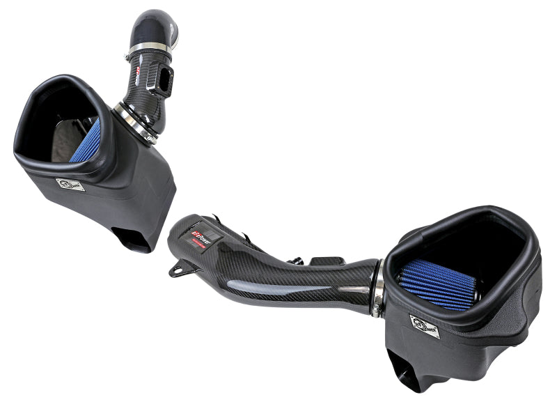 مدخل هواء من ألياف الكربون Stg 2 من سلسلة aFe Track مع وسائط Pro 5R 15-20 BMW M3/M4(F80/82/83) L6-3.0L(tt) S55