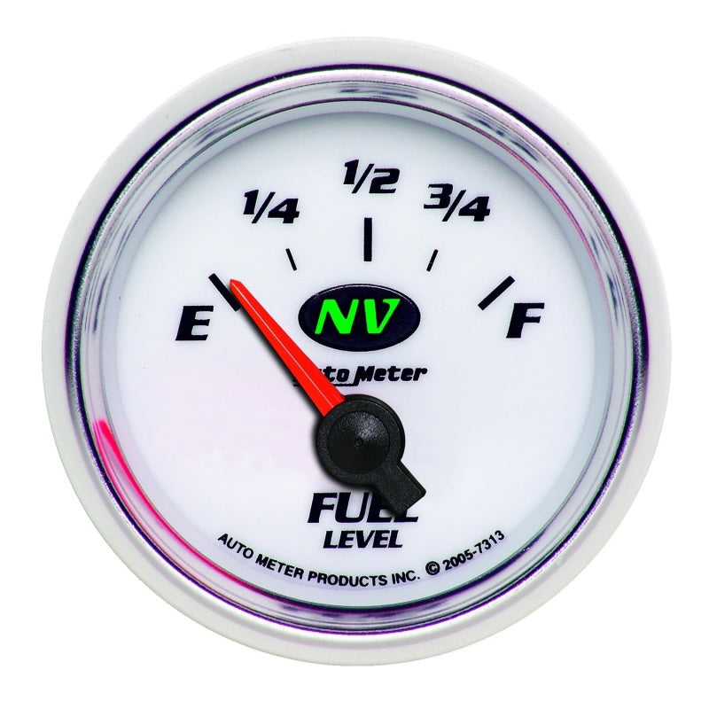 مقياس مستوى الوقود الكهربائي الكامل Autometer NV 2-1/16 بوصة 0 أوم - فارغ حتى 90 أوم