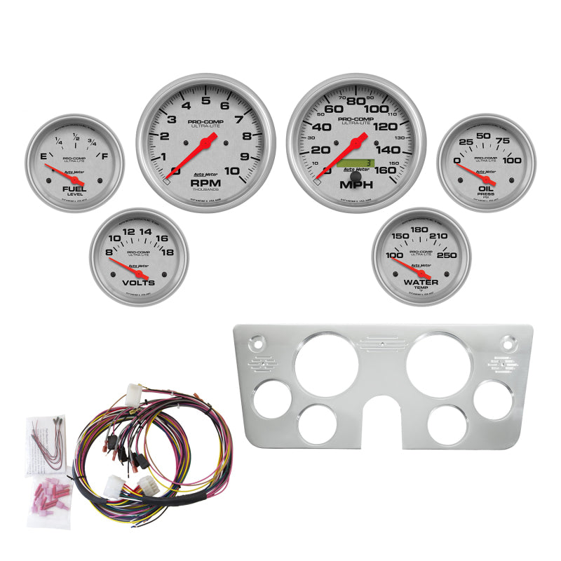 طقم لوحة القيادة لشاحنة شيفروليه طراز Autometer Ultra-Lite 67-72، 6 قطع لقياس سرعة الدوران/الميل في الساعة/درجة الحرارة/الزيت/الفولت