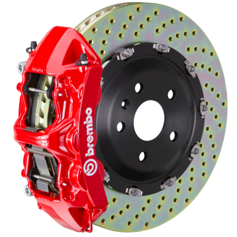بريمبو 19-22 الفئة A (باستثناء AMG) Fr GT BBK 6Pis Cast 365x34 2pc Rotor Drilled-Red