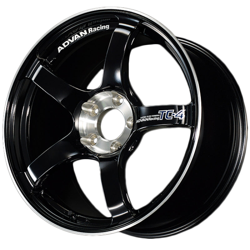 Advan TC4 18x10 +35 5x114.3 Racing Gloss Black and Diamond Cut Wheel