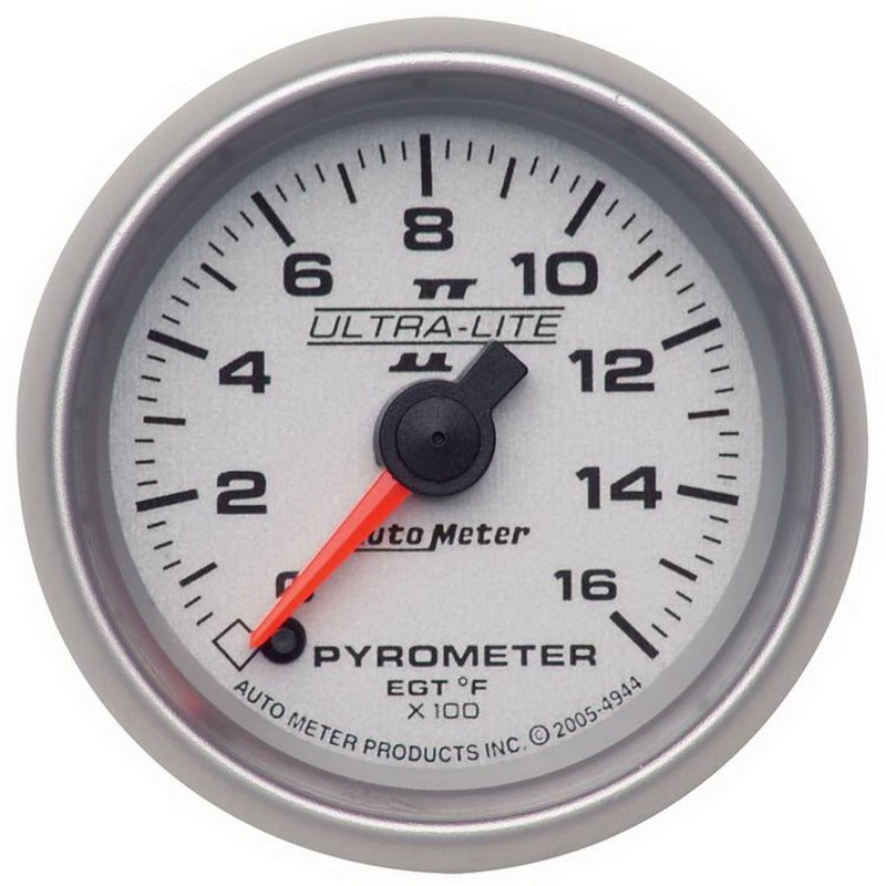 مقياس الحرارة الكهربائي (EGT) Autometer Ultra-Lite II مقاس 52 مم 0-1600 درجة فهرنهايت بمسح كامل