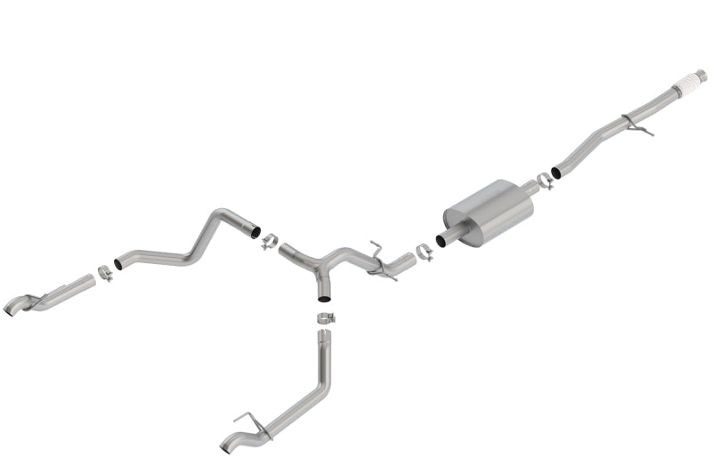 بورلا 2019 شيفروليه سيلفرادو 1500 5.3 لتر V8 CC SB 147.4 بوصة WB S-Type Cat-Back (استخدم نصائح Fact Fascia)