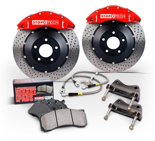 StopTech 91-05 Acura NSX Rear BBK w/Red ST-40/10 Calipers Slotted 328x28mm Rotors
