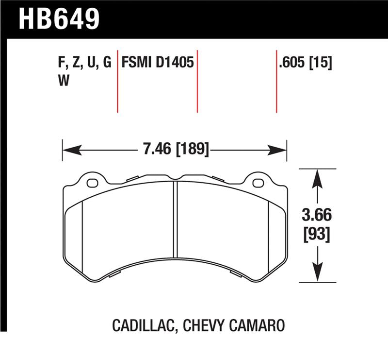 Hawk 08-12 Cadillac CTS-V / 12 Jeep Grand Cherokee (WK2) SRT8 DTC-30 Front Race Brake Pads