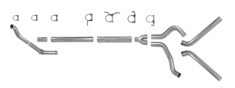 طقم عين الماس 4 بوصة TB MFLR أنبوب RPLCMENT مزدوج من الفولاذ المقاوم للصدأ 94-97 5 7 3L F250/F350 PWRSTROKE NFS W CARB STDS