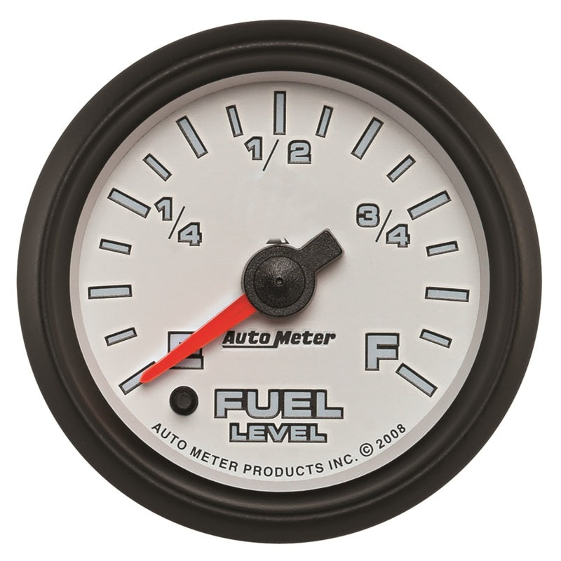 مقياس مستوى الوقود Pro-Cycle من Autometer 2 1/16 بوصة 0-280 قابل للبرمجة باللون الأبيض