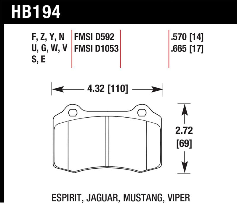 Hawk 10-11 Chevy Camaro SS DTC-60 Race Rear Brake Pads