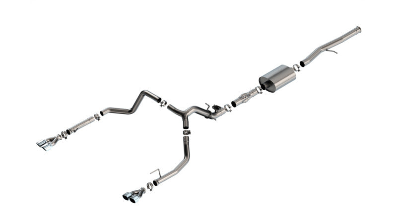 بورلا 2024 تشيفي سيلفرادو 1500 6.2L V8 ATAK Catback العادم مع محاكي - كروم