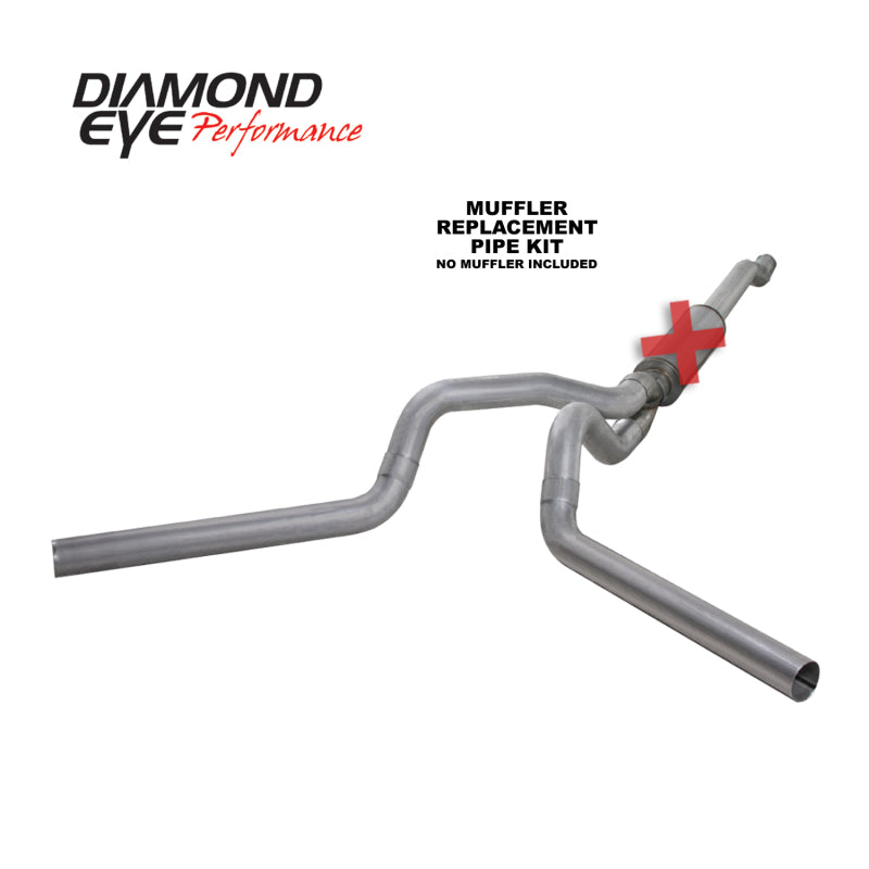 طقم عيون الماس 4 بوصة CB MFLR أنبوب RPLCMENT مزدوج AL: 03-07 فورد 6.0 لتر F250/F350