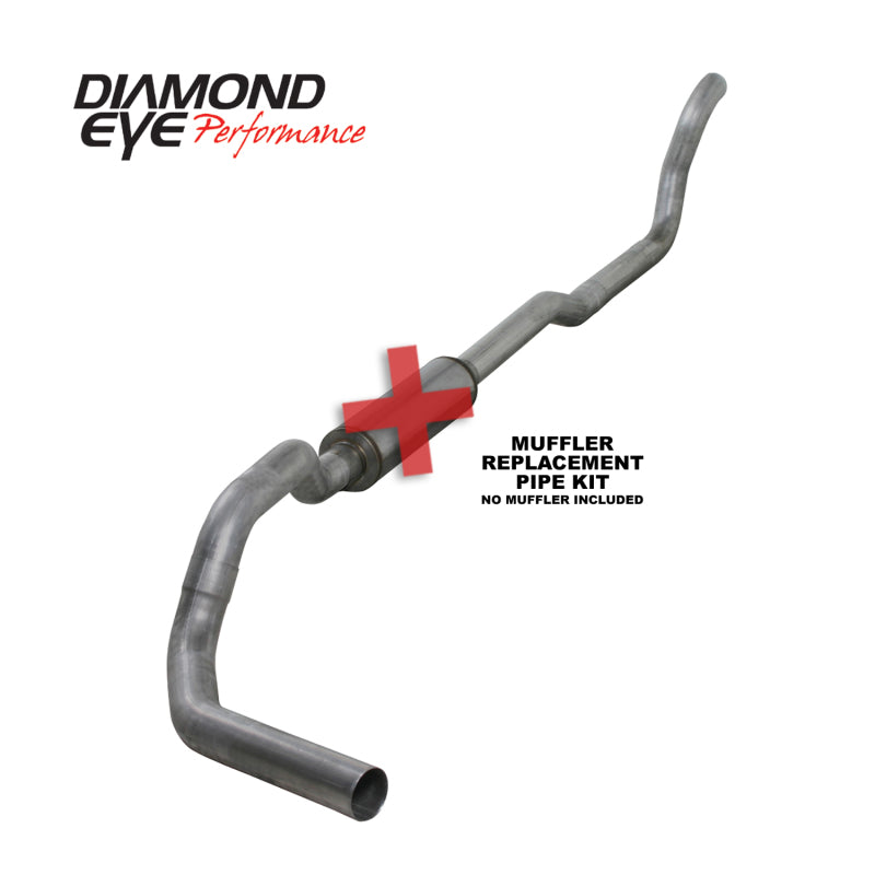 طقم عين الماس 4 بوصة TB MFLR RPLCMENT PIPE SGL AL: دفع ثنائي العجلات فقط 89-93 DODGE CUMMINS 5.9 لتر