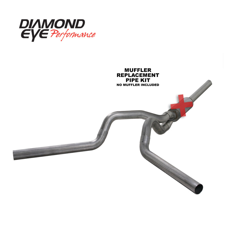 طقم عيون الماس 4 بوصات CB MFLR أنبوب RPLCMENT مزدوج SS: 2004.5-2007.5 DODGE CUMMINS 600
