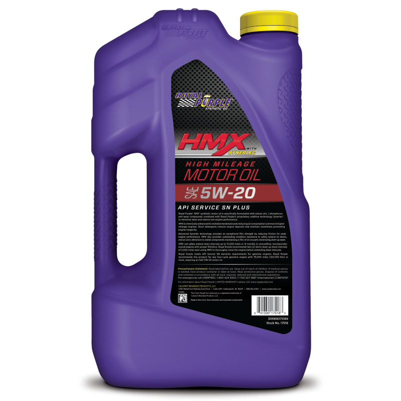 Royal Purple HMX Premium Synthetic High Mileage 5W20 Motor Oil - 5 Quart