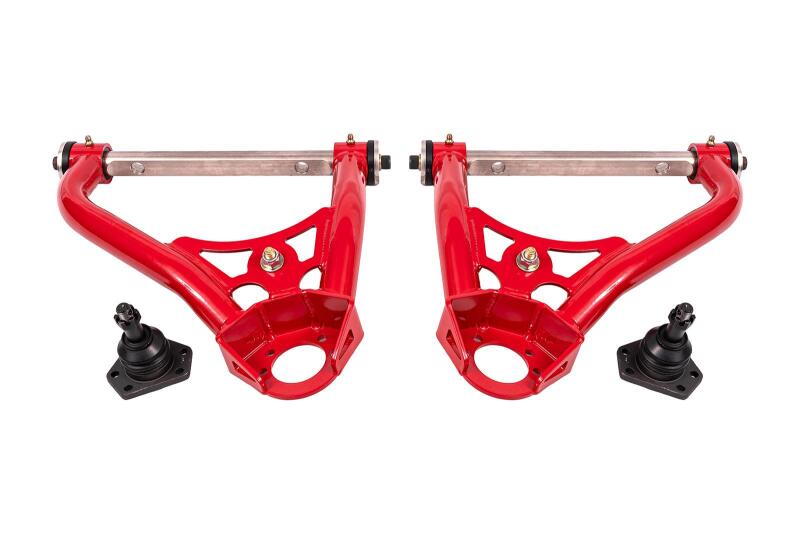 BMR 68-74 Chevrolet Nova Non-Adj. Upper A-Arms w/ STD. Ball Joint (Delrin) - Red