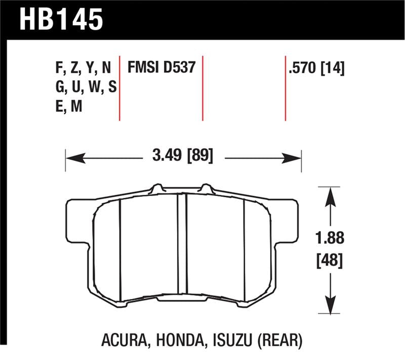 Hawk 06+ Civic Si / 97-01 Integra Type-R / 03-06 RSX / 04-08 TSX / 03-07 Honda Accord / 97-01 Prelud