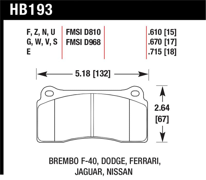 Hawk 09-11 Nissan GT-R Blue 9012 Race Rear Brake Pads