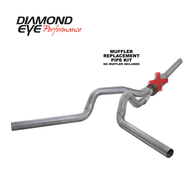 طقم عيون الماس 4 بوصة CB MFLR أنبوب RPLCMENT مزدوج AL: 2004.5-2007.5 DODGE CUMMINS 600