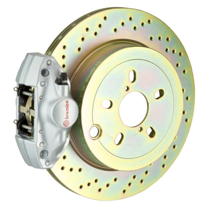 بريمبو 92-98 318i/325i/328i خلفي GT BBK 2 مكبس مصبوب قطعتين 294x19 قطعة واحدة دوار مثقوب - فضي