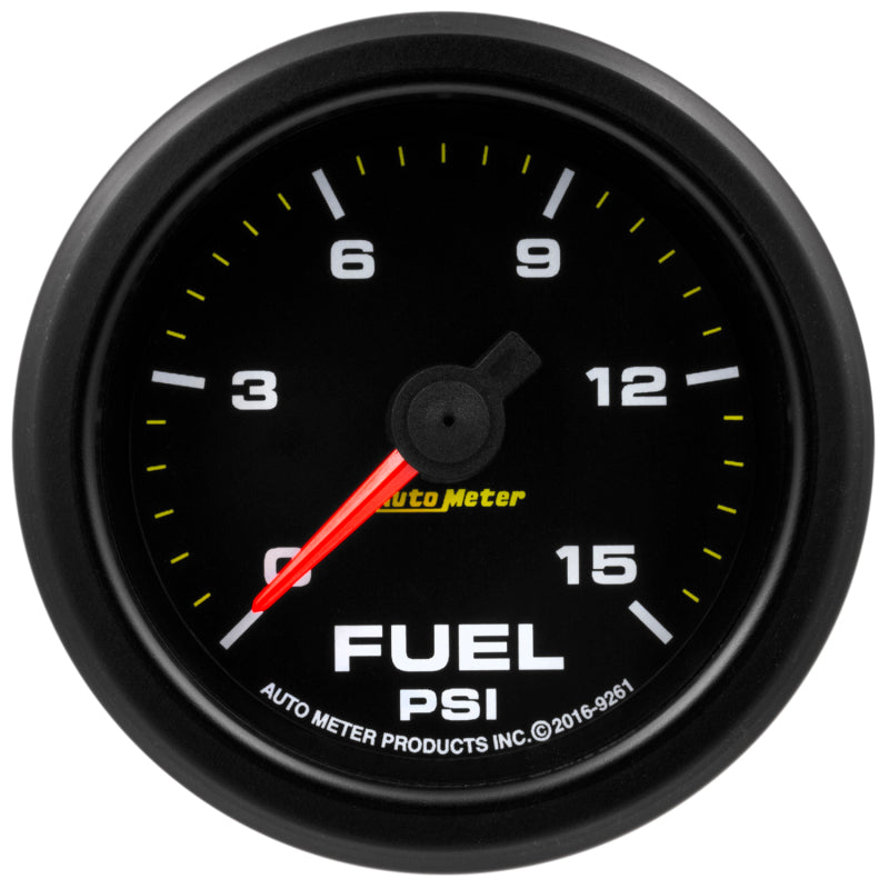 مقياس ضغط الوقود Autometer Extreme Environment 2 1/16 بوصة 15 رطل لكل بوصة مربعة مع محرك متدرج مع تحذير