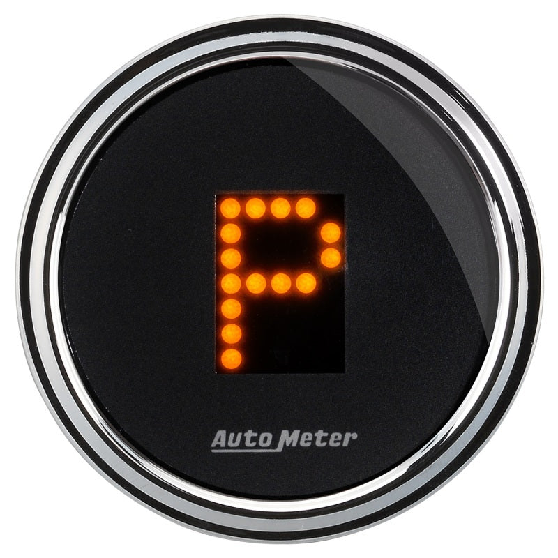 مقياس Autometer Designer PRNDL 2-1/16 بوصة بعدسة مقببة من الكروم وقرص أسود
