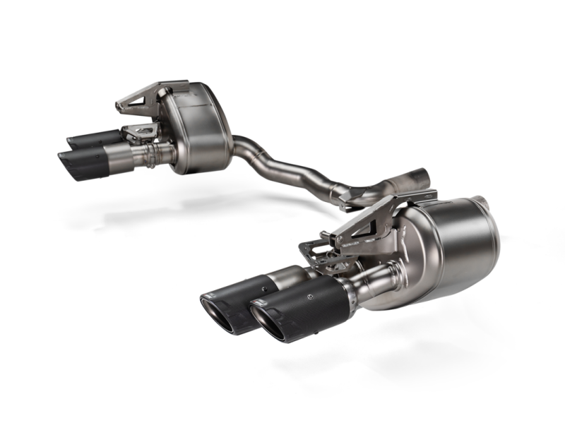 Akrapovic 2024+ Porsche Panamera Slip-On Line (Titanium) w/ Carbon Tips: Requires V6 or V8 fit kit