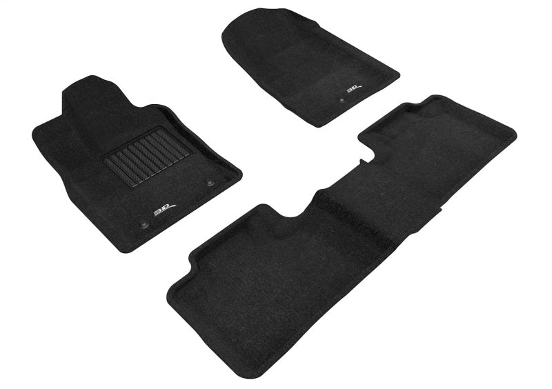 3D MAXpider 12-23 Dodge Durango 5-Seat Elegant Black R1 R2 (2 Posts On Front Passenger Floor)