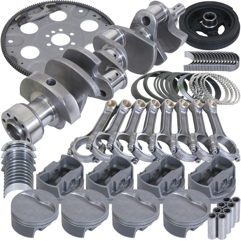 Eagle Chevy 350 1Pc 3.750in Crank 6.000in I-Beam Rod 4.040in Pistons 153 Tooth FP Balanced Assembly