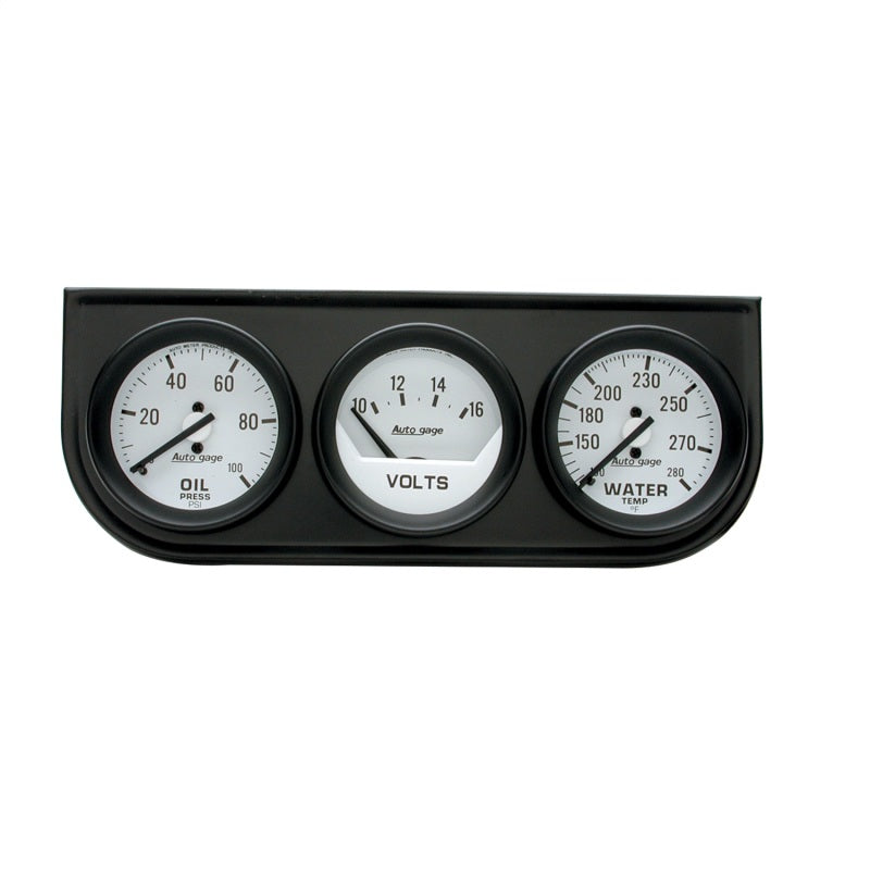 وحدة تحكم Autometer AutoGage ثلاثية المقاييس 52.4 مم ميكانيكية 0-100 رطل لكل بوصة مربعة مكبس زيت/ 10-16 فولت / 100-280 درجة مئوية درجة حرارة الماء