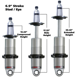 Ridetech Anodized HQ Coilover Shock Single Adjustable 6.9in Stroke / 2in Stud Mount - Single
