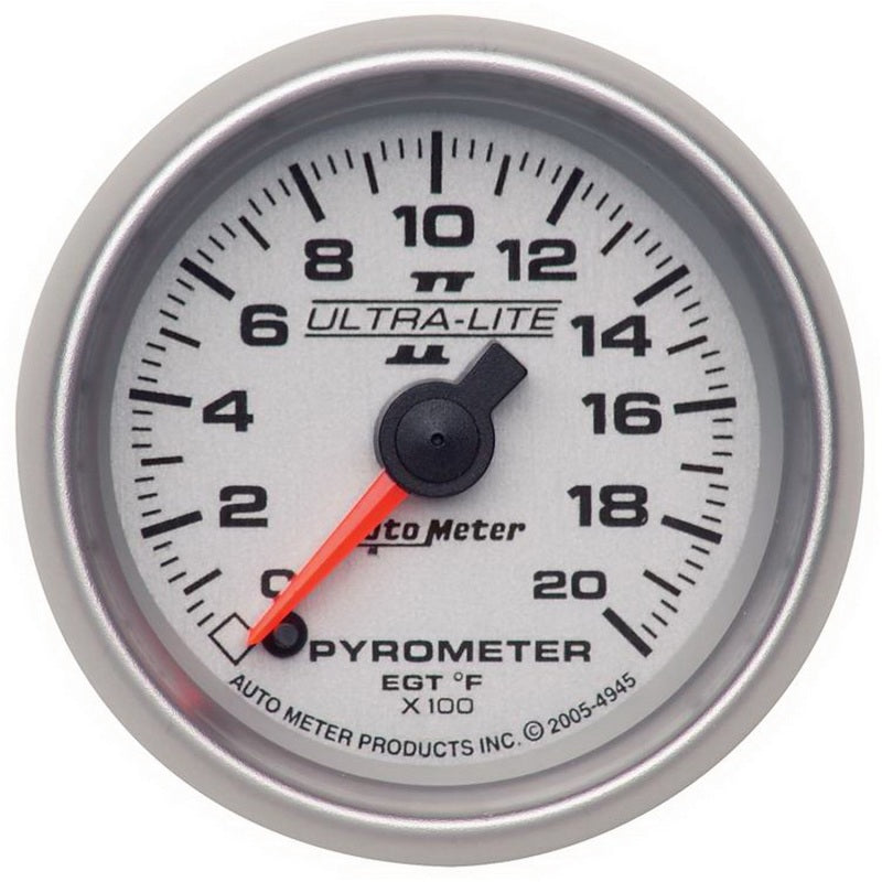 مقياس الحرارة الكهربائي (EGT) Autometer Ultra-Lite II مقاس 52 مم 0-2000 درجة فهرنهايت بمسح كامل