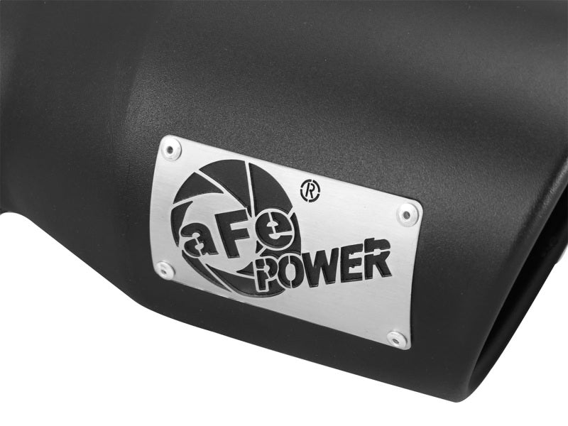 طرف عادم غاز aFe Power أسود - 3 بوصة × 4.5 بوصة × 9 بوصة طويل مثبت بمسامير (أسود)