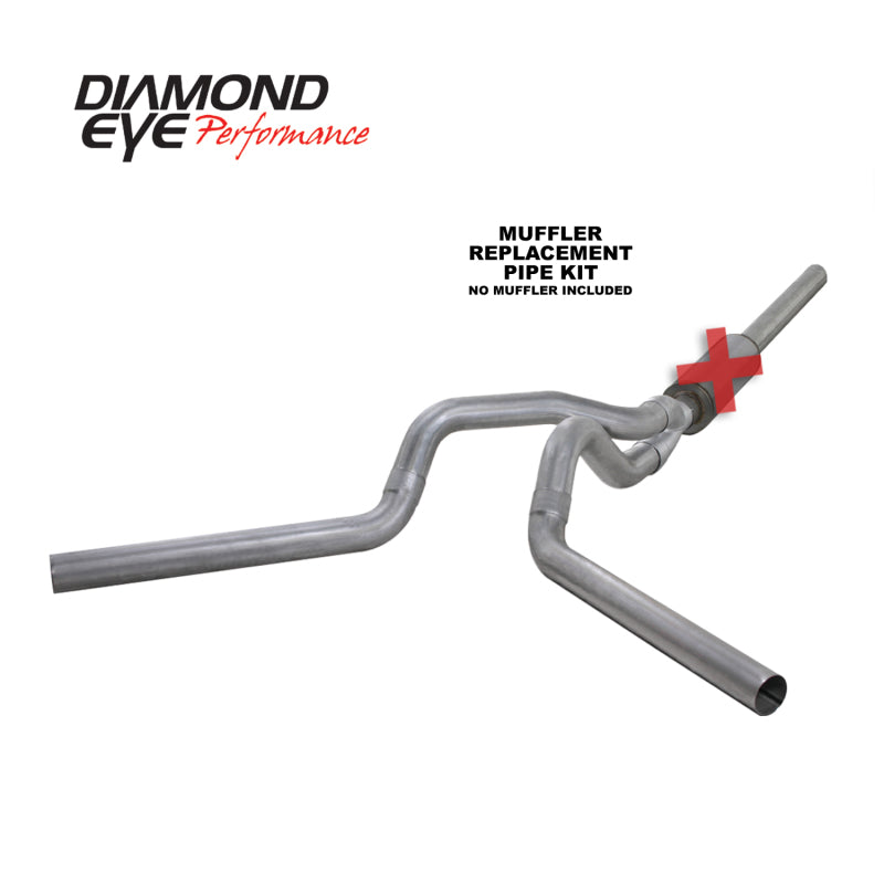 طقم عيون الماس 4 بوصة CB MFLR أنبوب RPLCMENT مزدوج AL: 2004.5-2007.5 DODGE CUMMINS 600