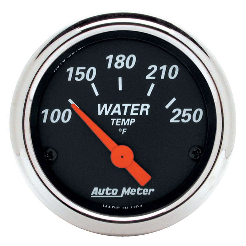 مقياس درجة حرارة الماء الإلكتروني Autometer Designer Black مقاس 2 1/16 بوصة و250 درجة فهرنهايت