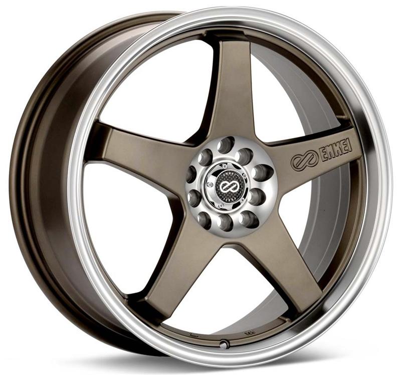 Enkei EV5 17x7 5x100/114.3 45mm Offset 72.6 Bolt Diameter Matte Bronze w/ Machined Lip Wheel