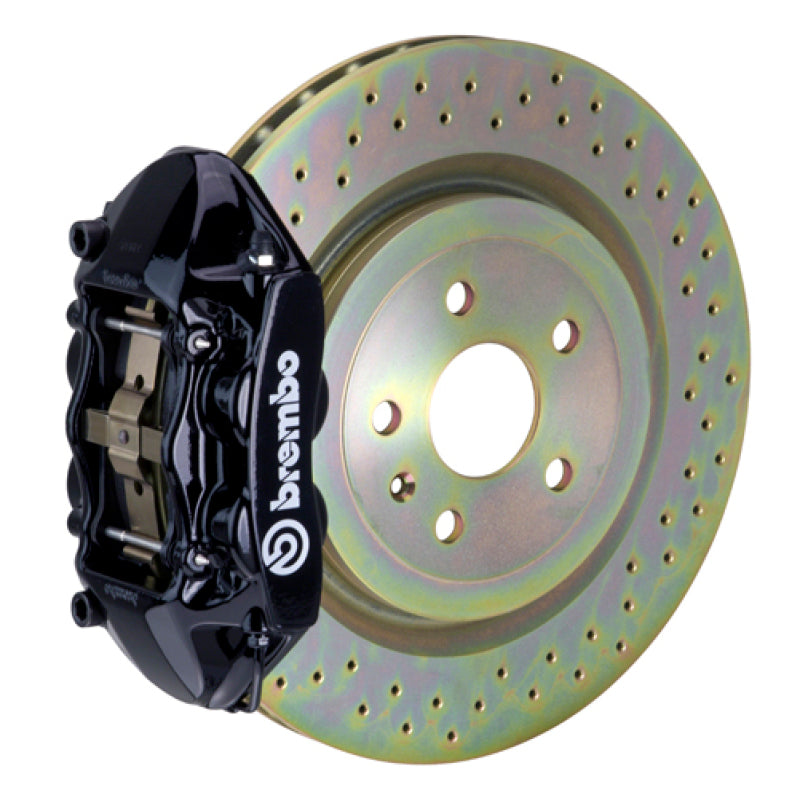 Brembo SS خلفي GT BBK 4 مكابس مصبوبة 365x28 قطعة واحدة دوار مثقوب - أسود
