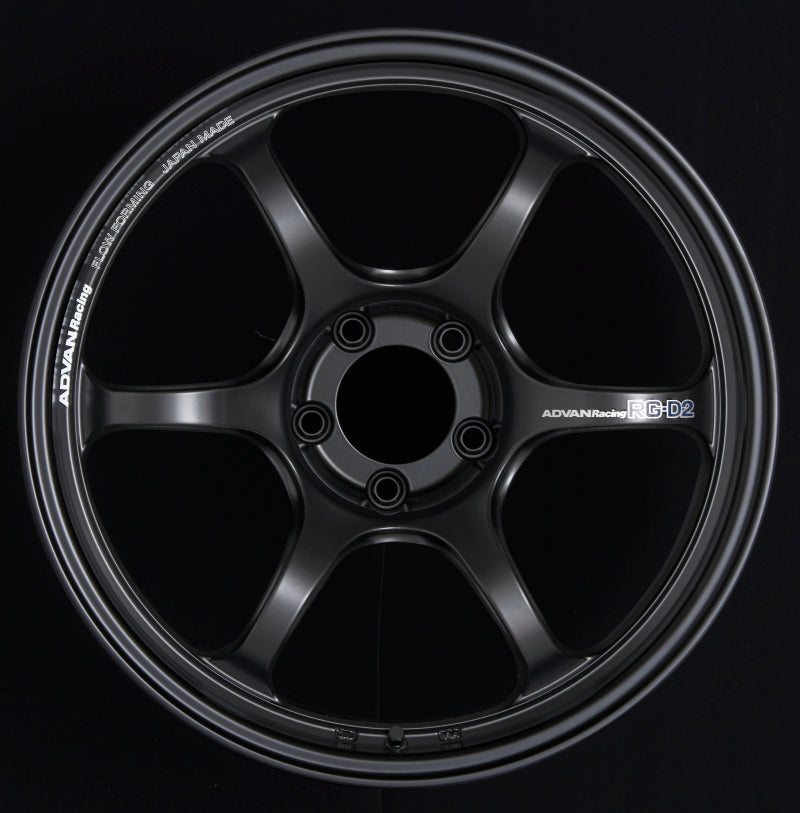 Advan RG-D2 18x9.5 +22 5x114.3 Semi Gloss Black Wheel