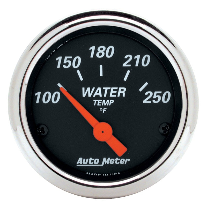 مقياس درجة حرارة الماء الإلكتروني Autometer Designer Black مقاس 2 1/16 بوصة و250 درجة فهرنهايت